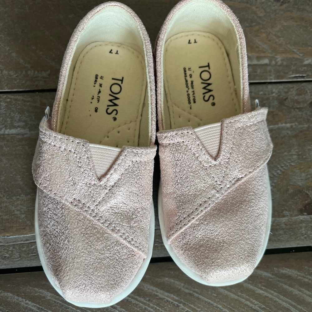 Pink/silver Toms alpargata shoes